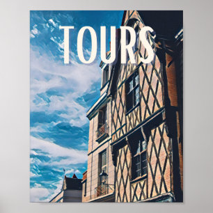 Poster Affiche Tours Photo Vintage