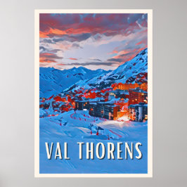 Poster Affiche Val Thorens Station de ski