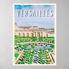 Poster Affiche Versailles Foto Vintage