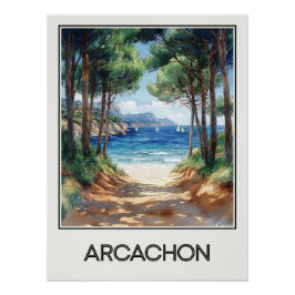 Póster Affiche vintage Arcachon, évasion sur la côte atla