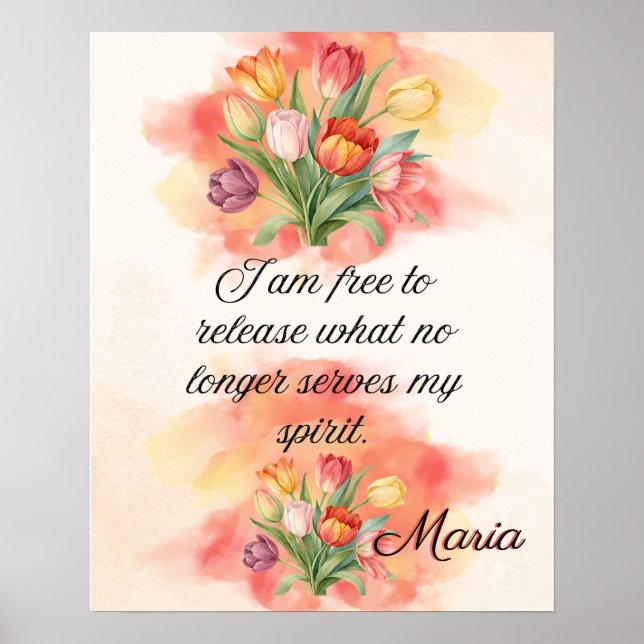 Poster Affirmation Faith: I Am Free To Release  (Frente)