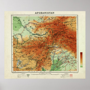 Póster AfghanistanPanoramic MapAfghanistan