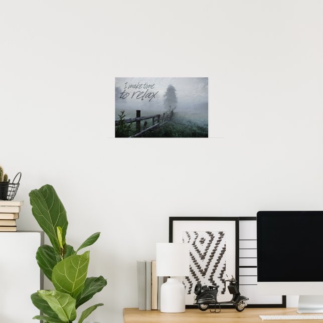 Poster Afirmação de Motivação "Hora de relaxar" (Escritório em casa)