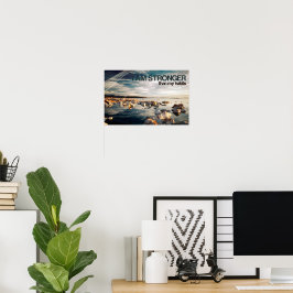 Poster Afirmação de Motivação "Sou mais forte"