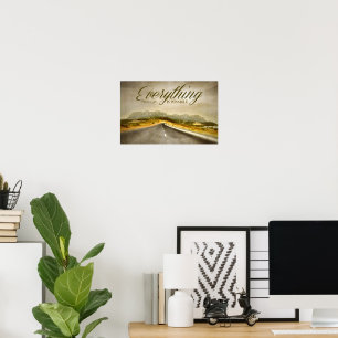 Poster Afirmação de Motivação "Tudo é possível"