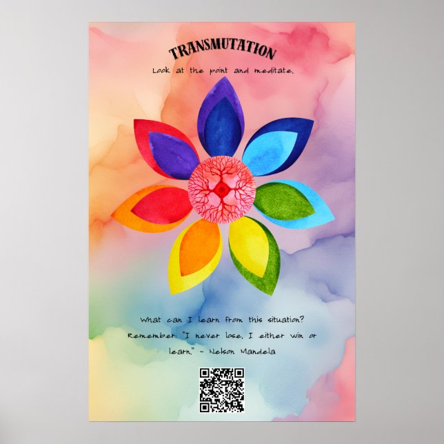 Poster Afirmação de Transmutação e Crescimento (Frente)