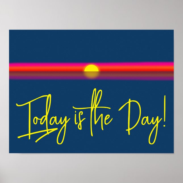 Poster Afirmação do Nascer do Sol do Dia de Hoje (Frente)