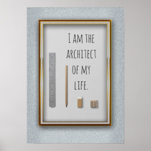 Póster Afirmação eu sou o arquiteto de minha vida