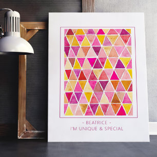 Poster Afirmação para Crianças Douradas Vermelhas