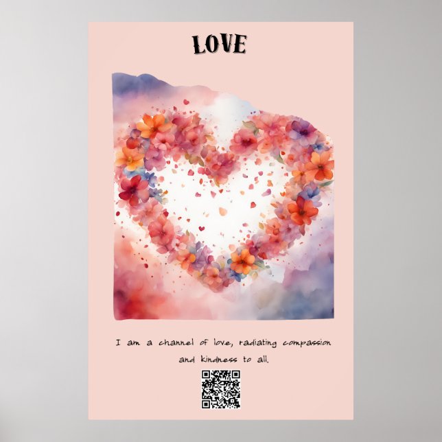 Poster Afirmação positiva de amor (Frente)