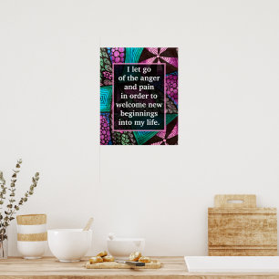 Poster Afirmação Positiva para Estresse de Gerenciamento