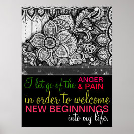 Poster Afirmação Positiva Perdão Energia de Curação