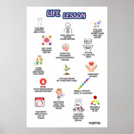 Poster Afirmações de Lições de Vida em Arte de Parede