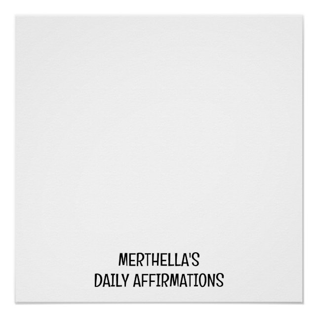 Póster AFIRMAÇÕES DIÁRIAS À BÍBLIA Personalizadas Cristão (Frente)