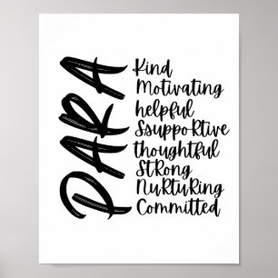 Poster Afirmações Paraprofissionais Inspiracionais