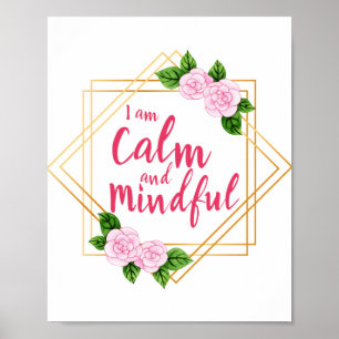 Poster afirmações positivas sobre saúde mental e amor 