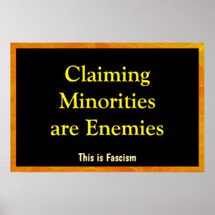 Poster Afirmar que Minorias são Inimigas