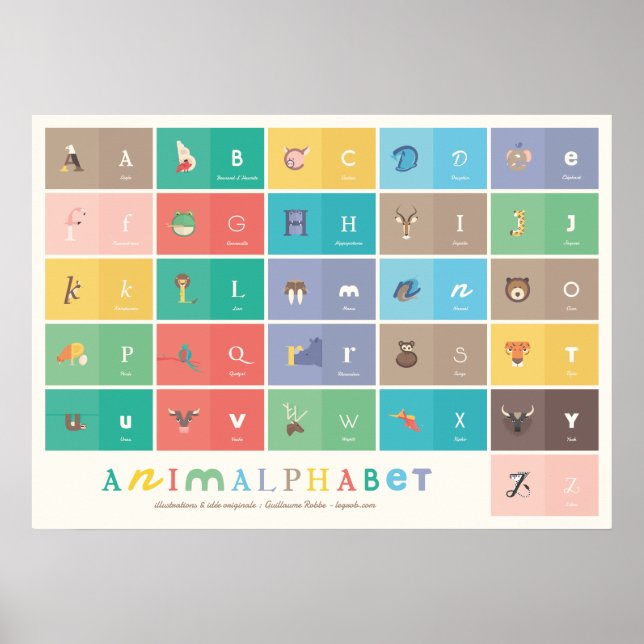 Póster Afixar Animalphabet (Frente)