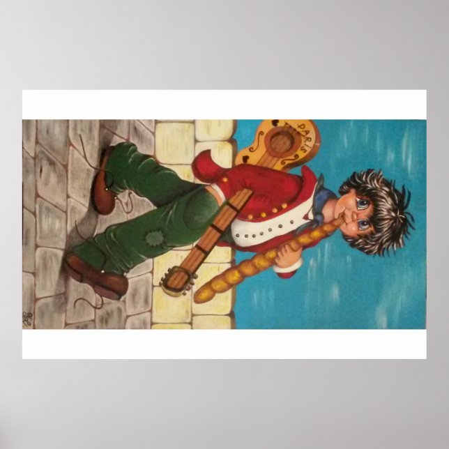 Poster Afixar. Poulbot à guitarra (Frente)