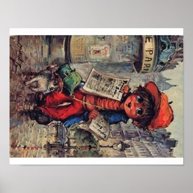 Poster Afixar poulbot ao jornal (Frente)