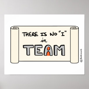 Poster Afixar “There is no “I” dentro EQUIPA”