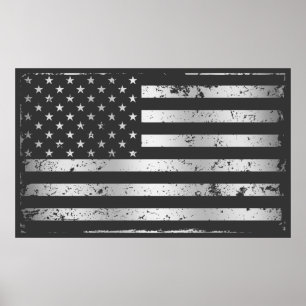 Poster afligido da bandeira americana II