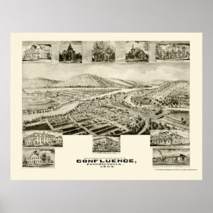 Póster Afluência, mapa panorâmico do PA - 1905