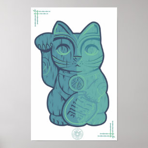 Poster afortunado do gato de Tiki