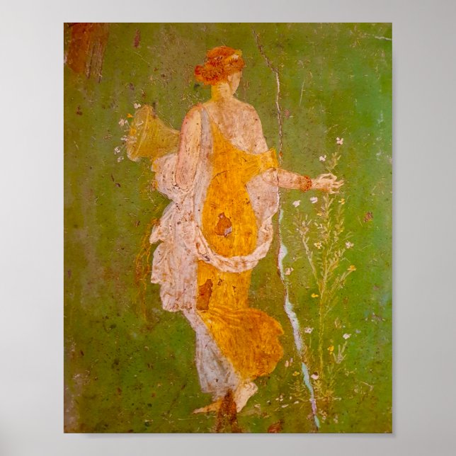 Poster Afresco de Flora na Villa de Ariadne, Pompeia (Frente)