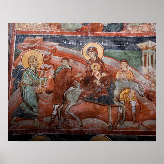 Poster Afrescos da Igreja Sérvia do século XIV, (Frente)