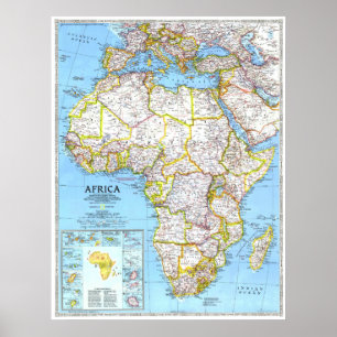 Poster "África: 1990 MAPAS detalhados dos países…