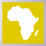 Poster África Audaciosa do ouro Poppy<br><div class="desc">O mapa africano traçado em branco com cores contrastantes na paleta "Safari" de Emporio Moffa inspirada pela ousada aventura e natureza selvagem do continente.</div>