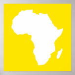 Póster África Austral Amarela ouro<br><div class="desc">O mapa africano traçado em branco com cores contrastantes na paleta "Safari" de Emporio Moffa inspirada pela ousada aventura e natureza selvagem do continente.</div>
