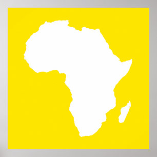 Póster África Austral Amarela ouro