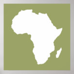 Poster África Austral Verde<br><div class="desc">O mapa africano traçado em branco com cores contrastantes na paleta "Safari" de Emporio Moffa inspirada pela ousada aventura e natureza selvagem do continente.</div>