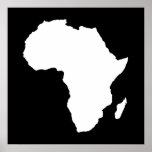 Póster África autóctone negra<br><div class="desc">O mapa africano traçado em branco com cores contrastantes na paleta "Safari" de Emporio Moffa inspirada pela ousada aventura e natureza selvagem do continente.</div>
