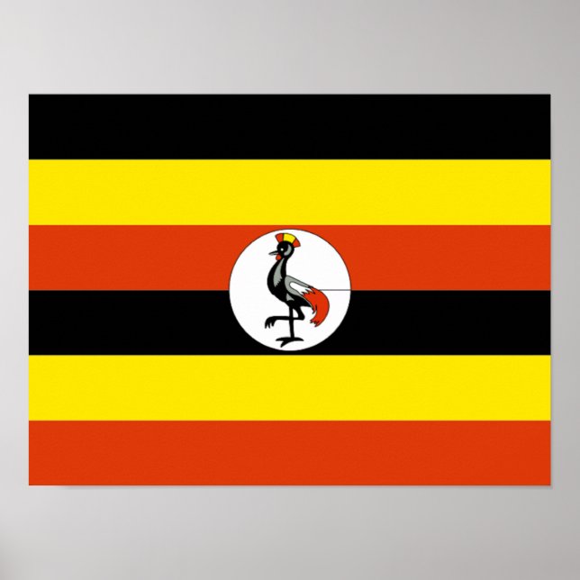 Poster África: Bandeira do Uganda, (Frente)