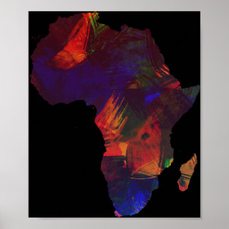 Poster África Colorida Mapa de Arte Continente