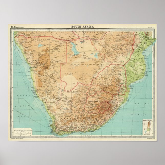 Póster África do Sul com rotas marítimas (Frente)