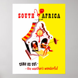 Poster África do Sul, indicador de tempo maravilhoso, vin