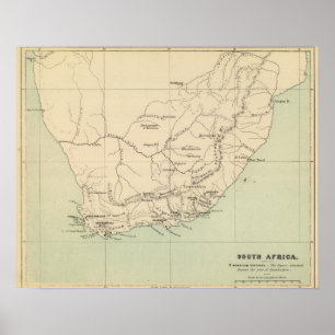 Póster África do Sul litografou o mapa