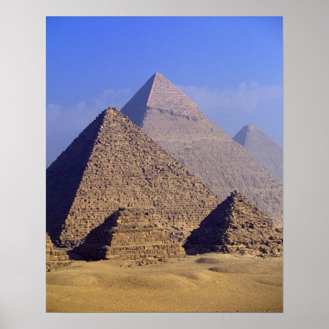 Póster África, Egito, Cairo, Gizé. Grandes pirâmides (Frente)