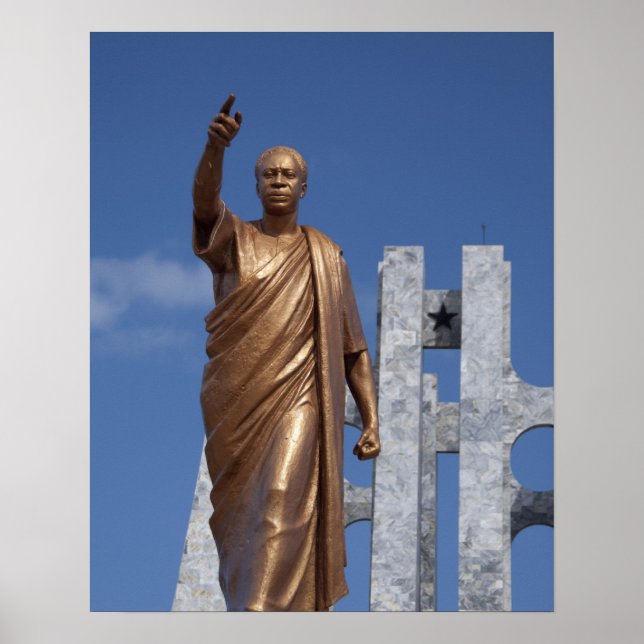 Póster África, Gana, Acra. Mausoléu de Nkrumah, final (Frente)