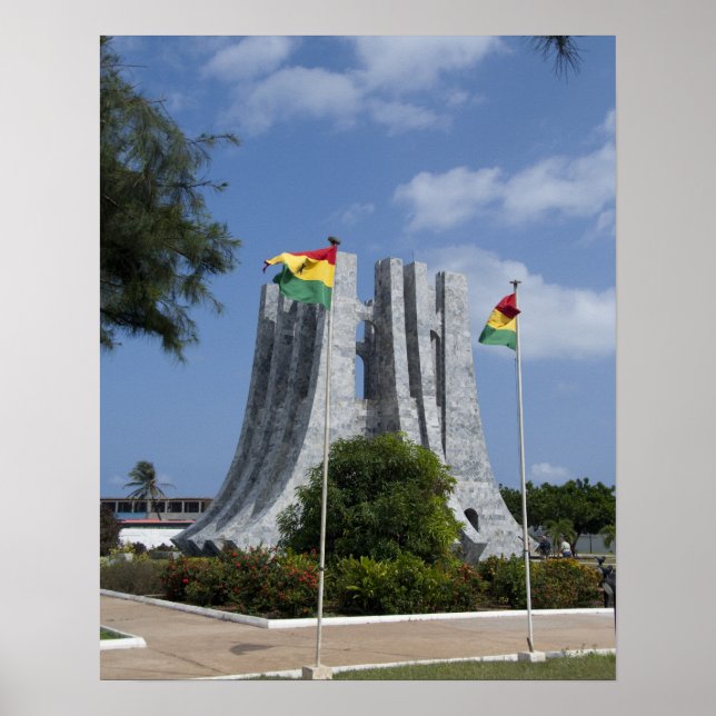 Poster África, Gana, Acra. Mausoléu de Nkrumah, final 3 (Frente)