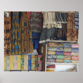 Poster África, Gana, Acra. Têxtil e Artesanato de Acra