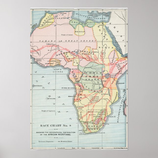 POSTER ÁFRICA: MAPA, 1894 (Frente)