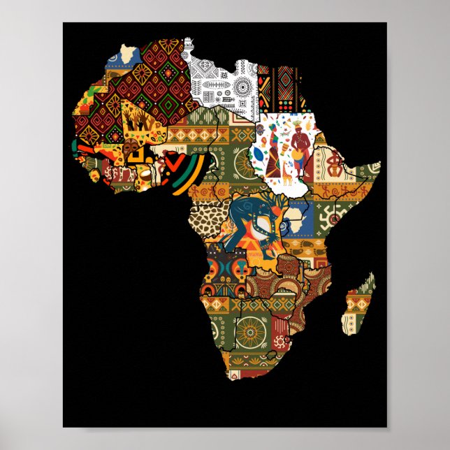 Poster África: Mapa Africano do Orgulho Negro (Frente)