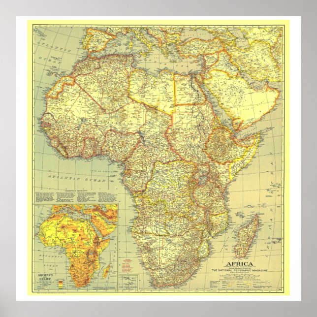 Poster "África: MAPA Detalhado de 1935 ... (Frente)
