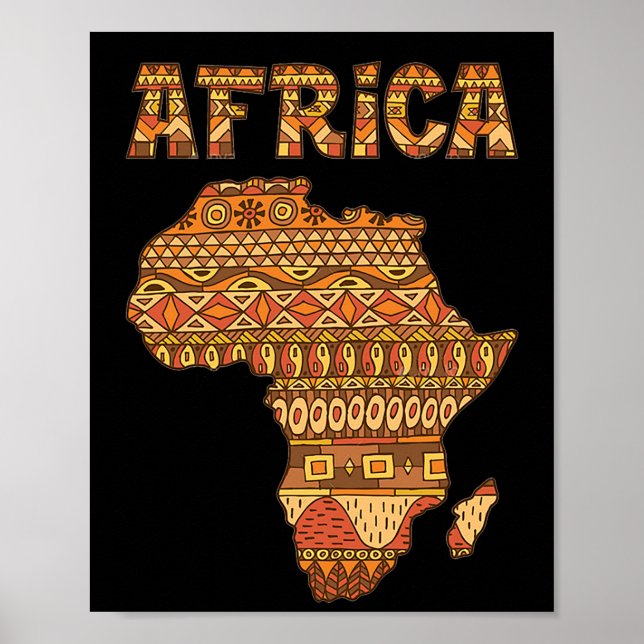 Poster África Mapeia África Giftvintage África Negra-Amer (Frente)