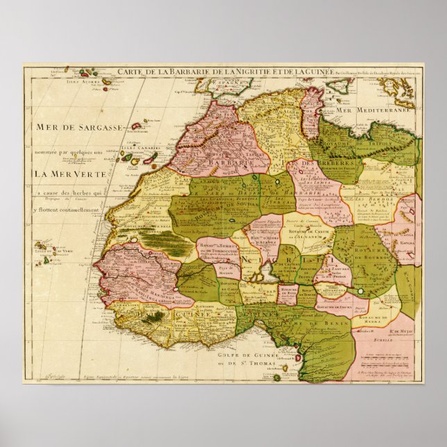 Poster África OcidentalMapa PanorâmicoÁfrica Ocidental (Frente)